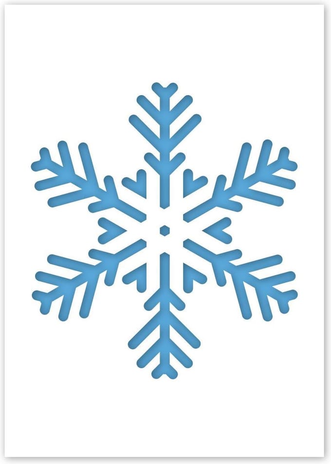 QBIX Sneeuwvlok Sjabloon A4 Formaat Kunststof - Uitsnede 17cm breed