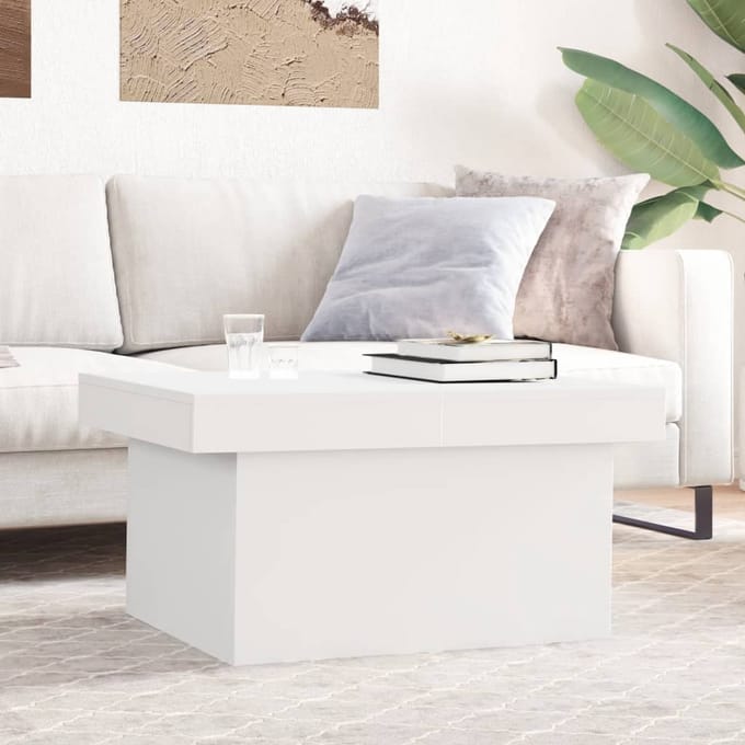 vidaXL - Salontafel - 100x55x40 - cm - bewerkt - hout - wit
