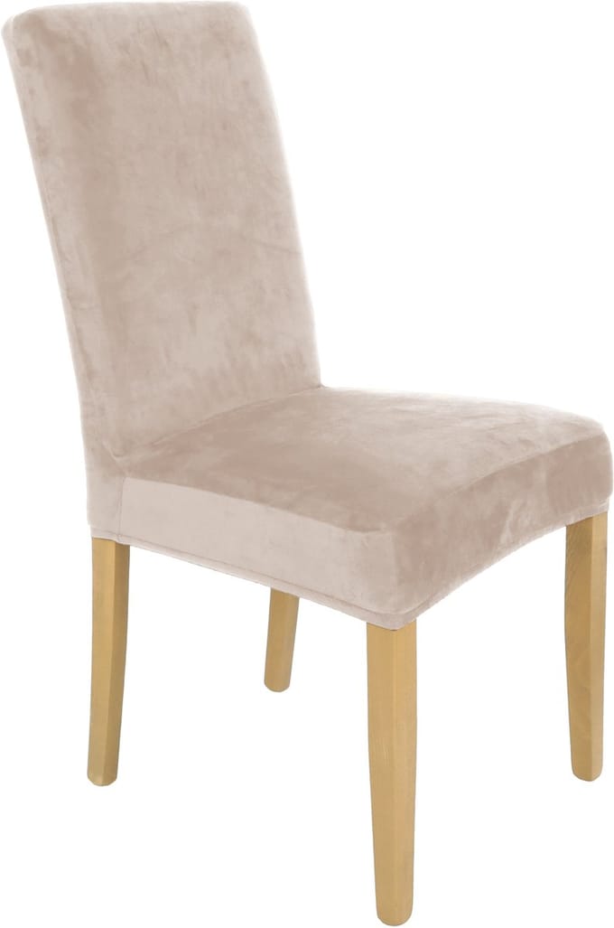 Ubieramy-meble - Stoelhoes - Elastisch - Welur - Koel Beige
