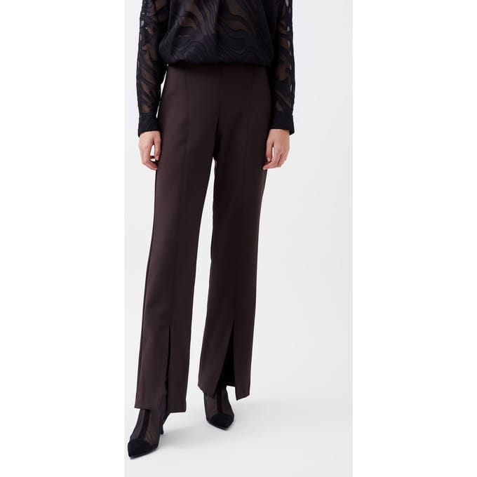 French Connection Whisper Front Split Trouser Chocolate Ganache Taglia: 18 | Pantaloni Outlet | Donna | Marrone