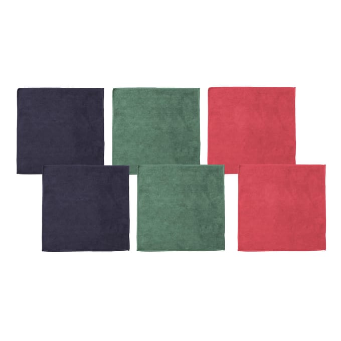 DDDDD - Microvezeldoek Billie - 30x30 cm - Combi Blauw/Groen/Rood - 6 Stuks