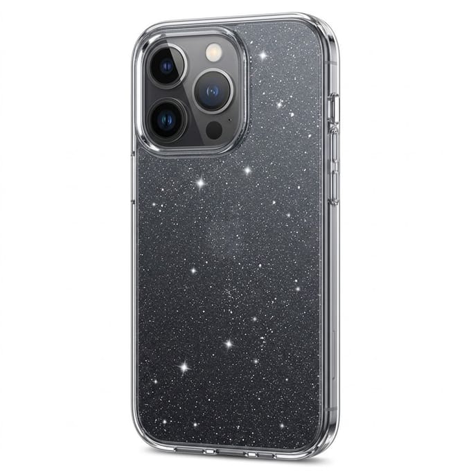 Glitter Hoesje Geschikt voor iPhone 13 pro max Telefoonhoesje Case transparant