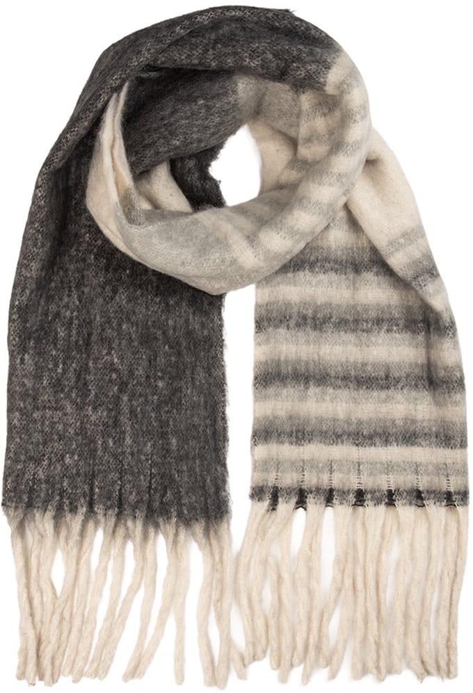 Clayre & Eef Wintersjaal Dames 50x180 cm Grijs Textiel