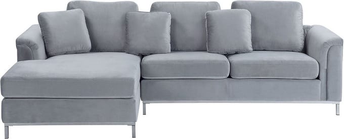 OSLO - Hoekbank - Lichtgrijs - Rechterzijde - 270 cm - Polyester