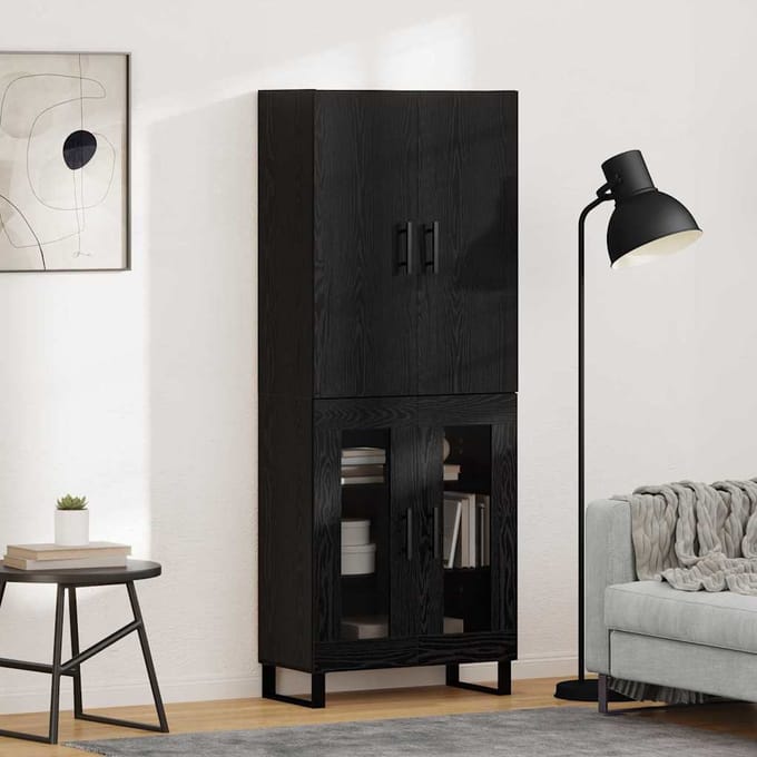 vidaXL - Highboard - 2 - st - Zwart - Eiken - 69,5 - x - 34 - x - 180 - cm