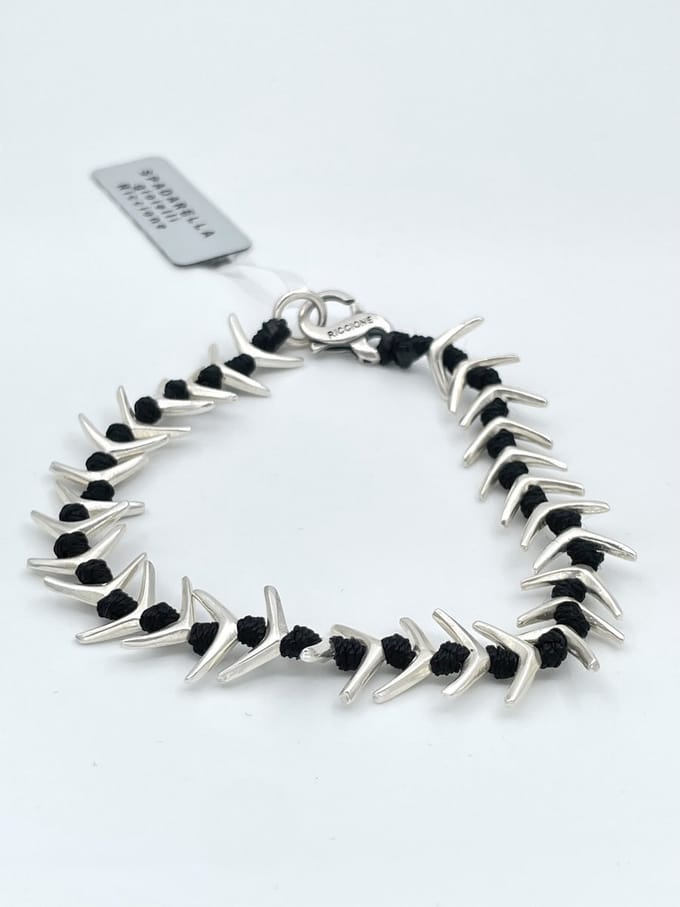 Spadarella Gioielli - SPBR223- Armband - 925 Zilver - 12mm - Black 4000 - 19 Cm
