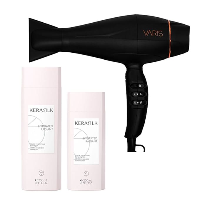 Varis Dryer SB2 + Kerasilk Color Protect Conditioner + Kerasilk Color Protect Shampoo