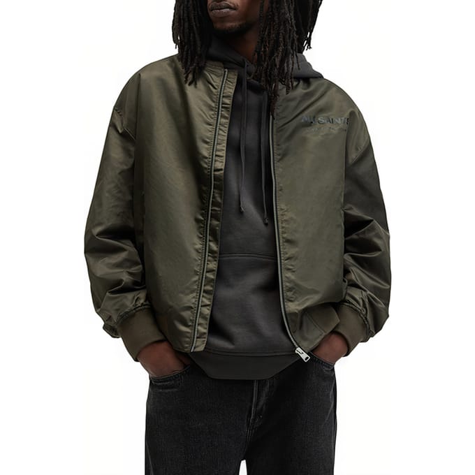 AllSaints Underground Bomber Dull Khaki Green Taglia: S | Bomber Outlet | Uomo | Marrone