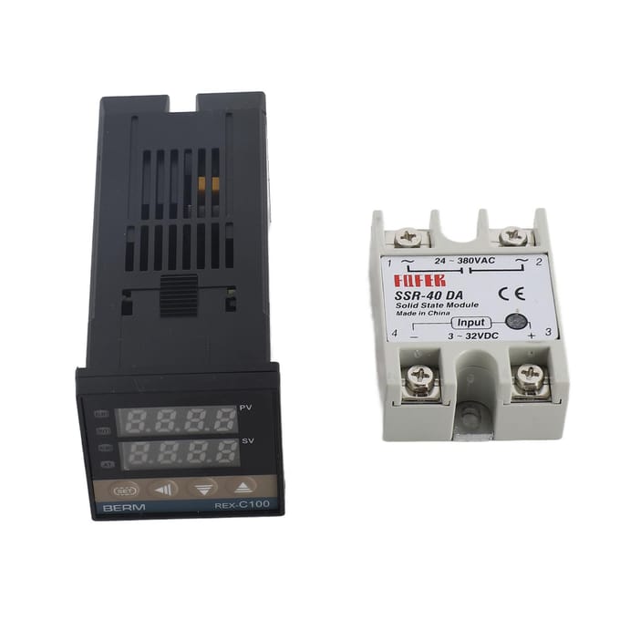REX C100FK07 V*AN Intelligente Temperatuurregelaar SSR Uitgang + SSR 40 DA + M6 1M Kabel 3 Stuks Set black