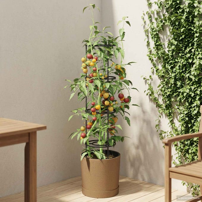 vidaXL - Tomatenteler - Naturo - ECO - Ø - 29 - x - 106 - cm - WPC