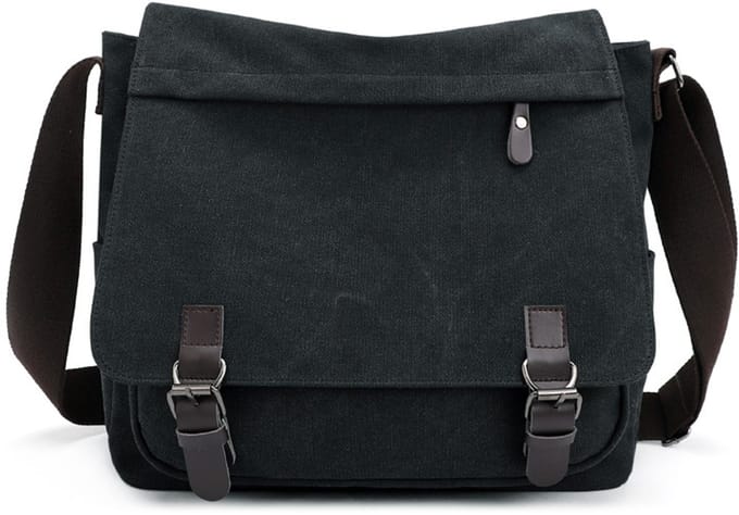 Heren schoudertas (crossbody) - grote capaciteit - zwart