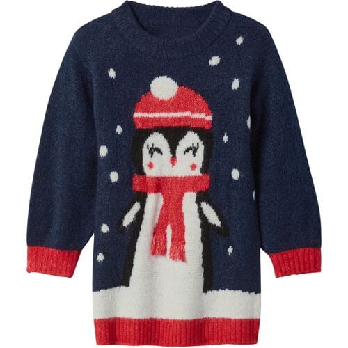 LUPILU Kinder kerstjurk (Marineblauw, 122/128)