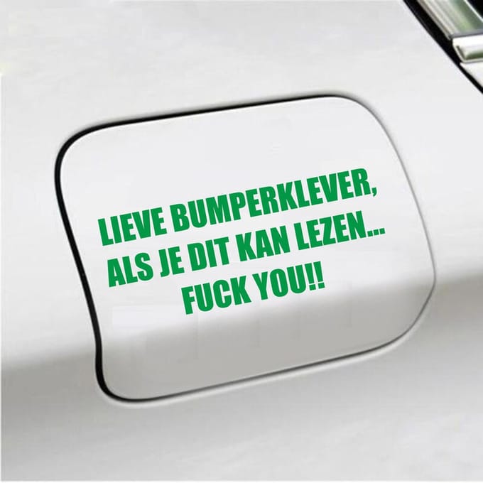 Bumpersticker - Lieve Bumperklever - 6 X 14,8 - Groen