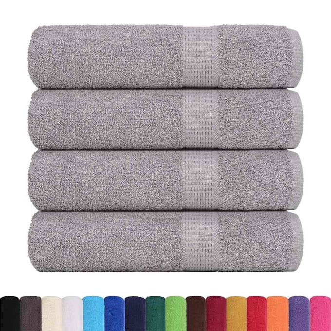 vidaXL - Douchehanddoeken - FROGN - 4 - st - 70x140 - cm - 360 - g/m² - grijs