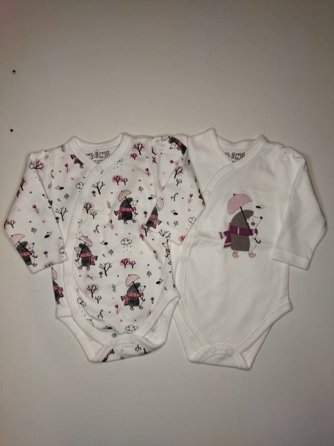 Nini - Rompertjes Nova - Set van 2 - Maat 56 - 0 t/m 2 maanden