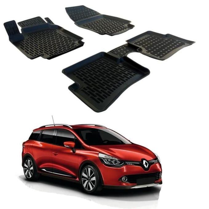 3D Vloermatten - SCOUTT - Renault Clio 4 - Premium Rubber - Antislip - Op maat gemaakt