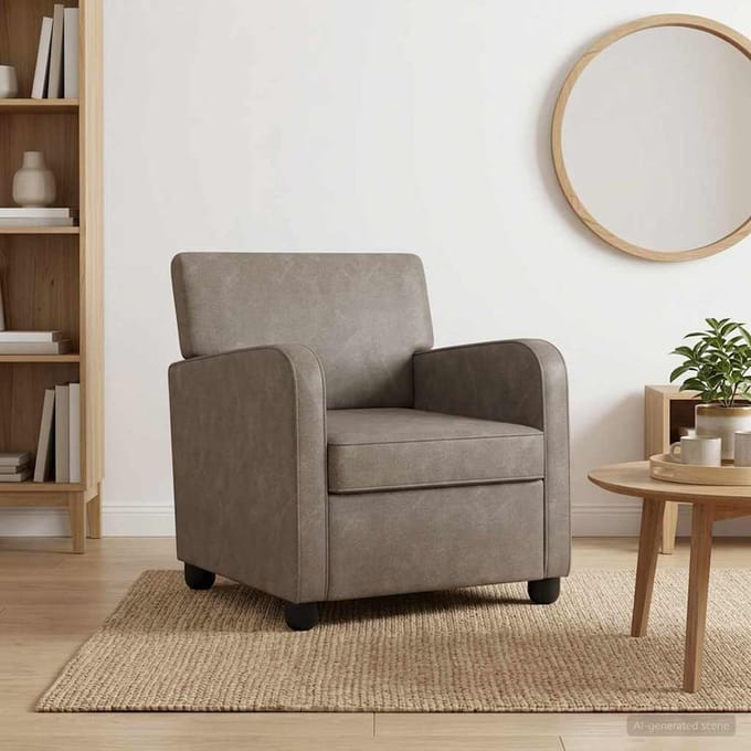 vidaXL - Fauteuil - Antiekgrijs - Kunstleer