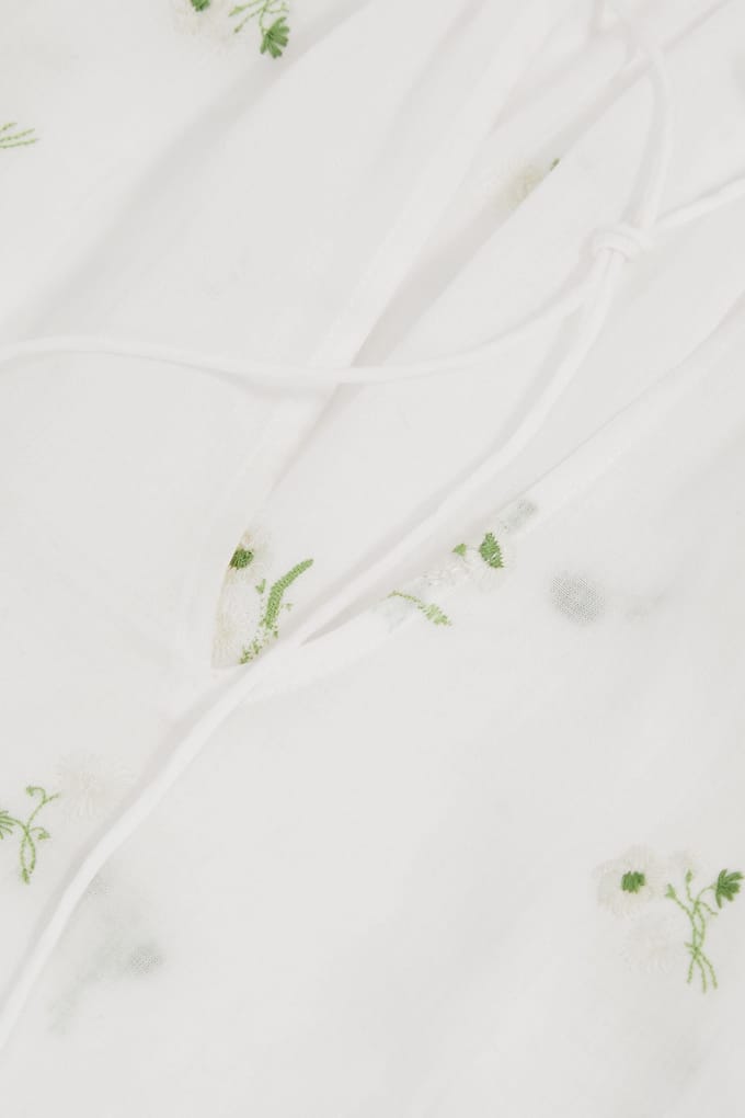 Reiss Embroided Top Ivory Taglia: 4 | Maglie a manica lunga Outlet | Donna | Bianco