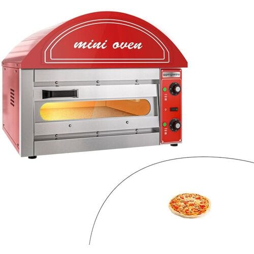 GGM Gastro Elektro Mini Pizzaofen - 1x 34cm - Manuell - Rot Zilver / Rood