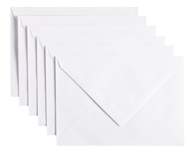 Envelop Papicolor C6 114x162mm kraft wit pak à 6 stuks