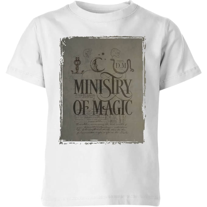 Harry Potter Ministry Of Magic kinder t-shirt - Wit - 122/128 (7-8 jaar)