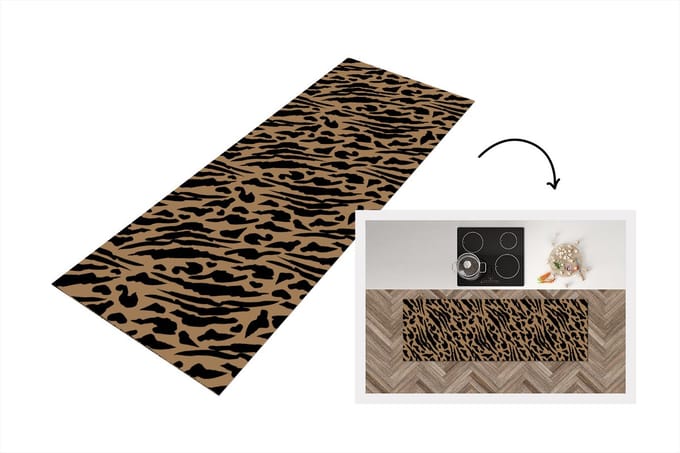 Keukenloper - Loper keuken - Patronen - Design - Panterprint - 150x50 cm - Keukenloper vinyl