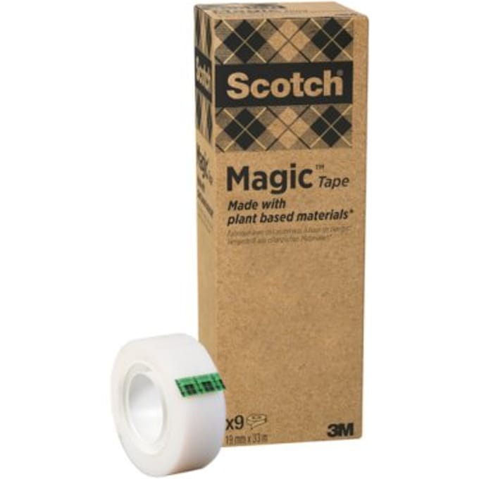 Scotch® Magic™ Tape "A Greener Choice", Kartonnen Toren, 19 mm x 33 m, 9 Rollen/Toren