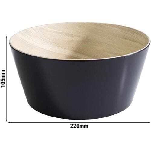 GGM Gastro (6 Stück) Schale - FRIDA - Melamin - 2,2 Liter - Ø 220mm - Schwarz