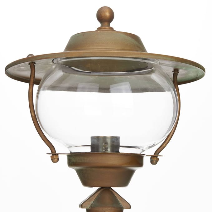Moretti Luce Sokkellamp Adessora, messing, glas, hoogte 48 cm