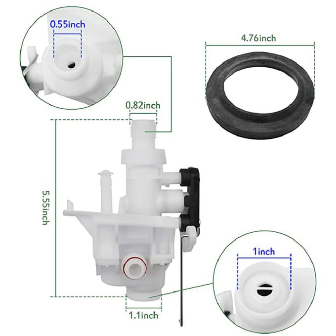 Kit de remplacement de Valve d'eau de toilette pour camping-car, pour Thetford Aqua Magic V, modèle haut et bas RV blanc