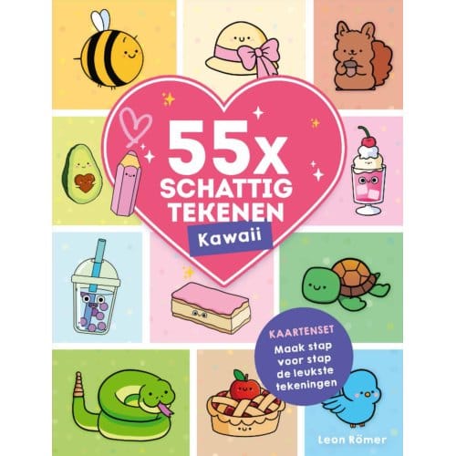 Kaartenset: 55x Schattig Tekenen - Schattig Tekenen - Leon Römer