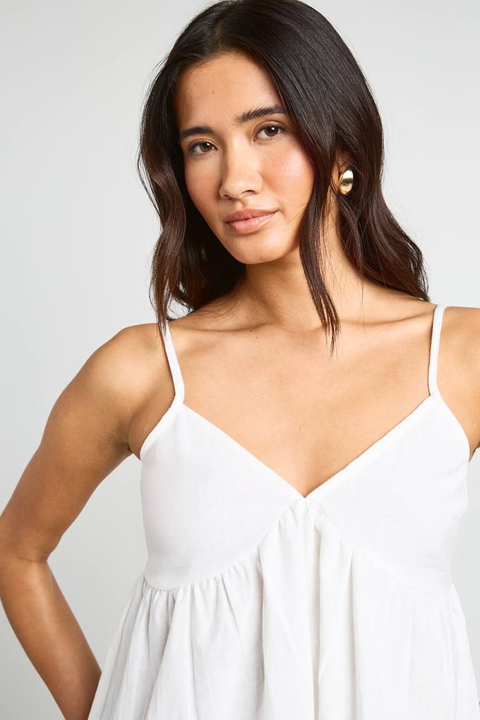 boohoo Dames Linnen Look Cami Top | Ecru | Maat: 40