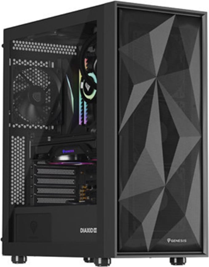 PC-KAST GENESIS DIAXID 605F MIDI TOWER WINDOW USB-C ZWART