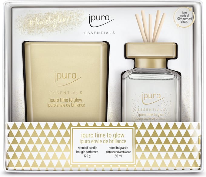 Ipuro Geurdiffuser Time to Glow 50ml + Geurkaars 125gr