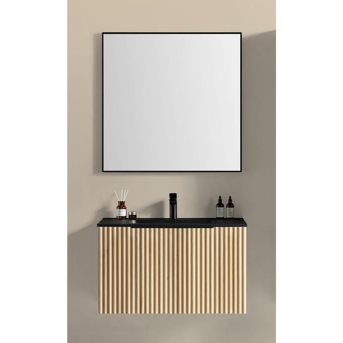 Xellanz Ribbella Badmeubel Compleet - 100cm - Naturel Eik/Mat Zwart