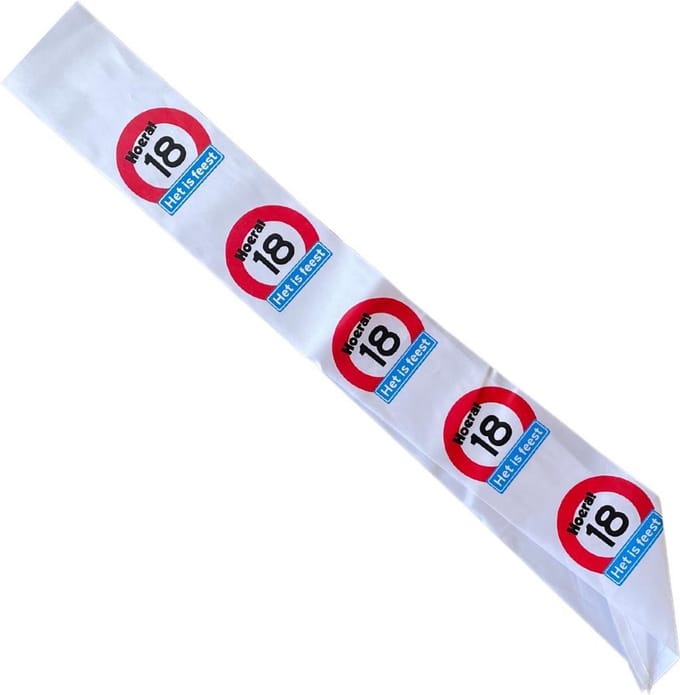 Sjerp 18 Jaar - Verjaardag Accessoire met Hoera! Stopbord Opdruk - 3BMT®