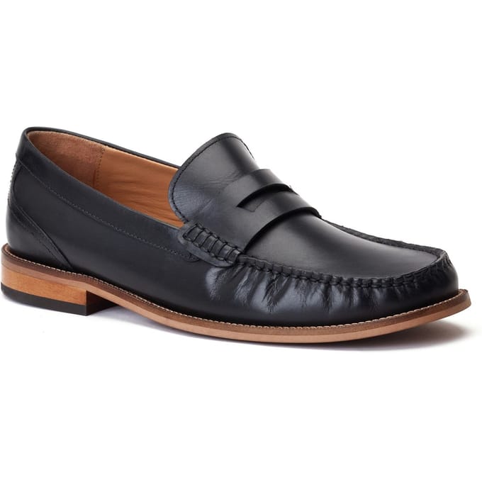 Base London Garfield leren herenpantoffels zwart