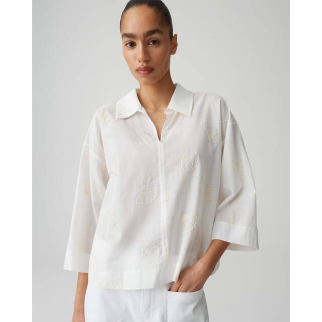 boxy fit blouse met stitchings model 'Famoni'