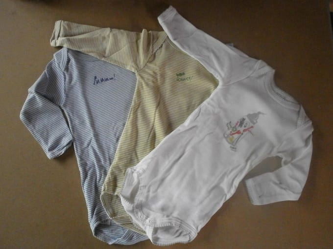 Petit Bateau - 3 Pack - Romper - Body lange mouw - Unie - 1jaar 74