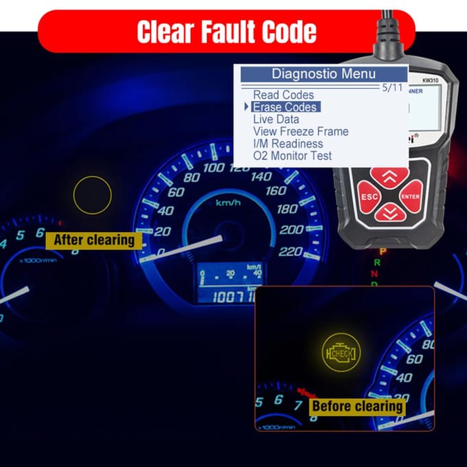 KONNWEI KW310 Universele autoscanner Professionele autocodelezer Voertuig KAN diagnostische scan