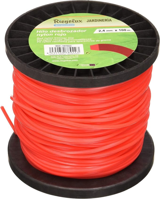 Grastrimmer Nylon 2,4 mm x 100 m - Vierkante Snijdraden in Geel