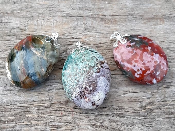 Edelsteen Jaspis Oceaan amulet hanger