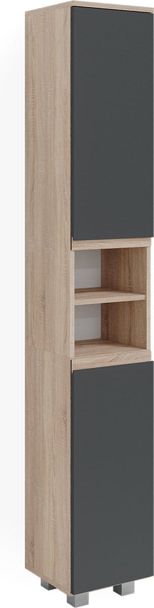 Vicco J-Shape Badkamerkast – 30 x 190 cm Sonoma