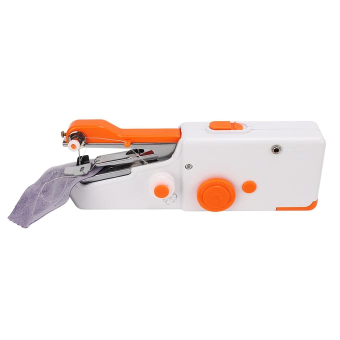 Handheld Naaimachine Oranje Draagbaar Mini DIY Ergonomisch Handvat Elektrische Naaimachine voor wit