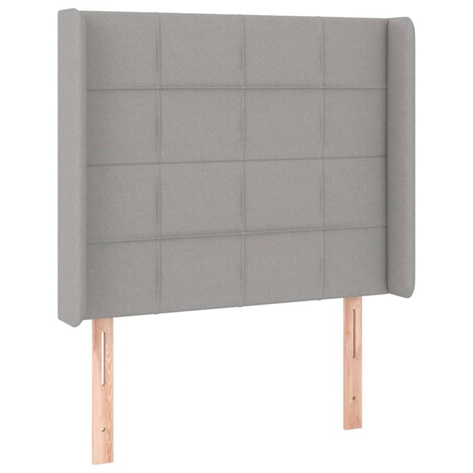 vidaXL - Hoofdbord - LED - 103x16x118/128 - cm - stof - lichtgrijs