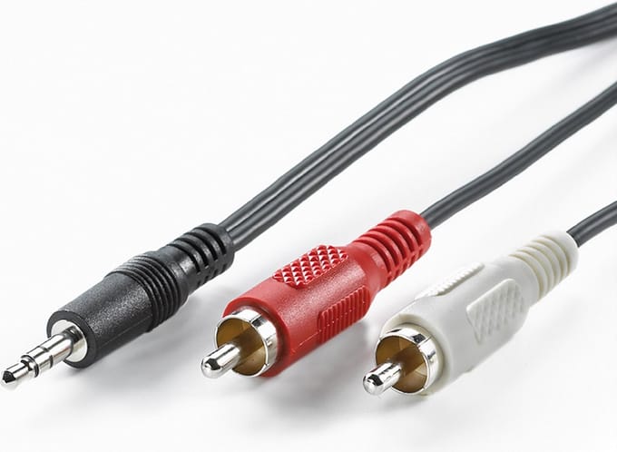 VALUE 3,5 mm (M) -naar-Cinch (2x M) kabel, 5m