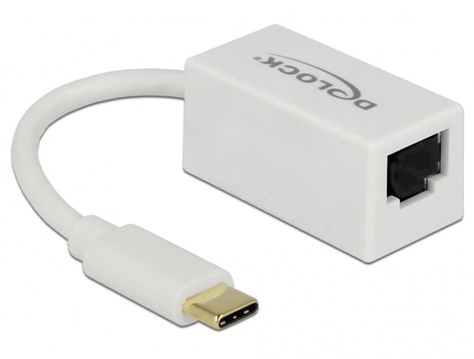 USB-C naar RJ45 Gigabit Ethernet LAN adapter / compact - USB3.0 - CAT6 / wit - 0,10 meter
