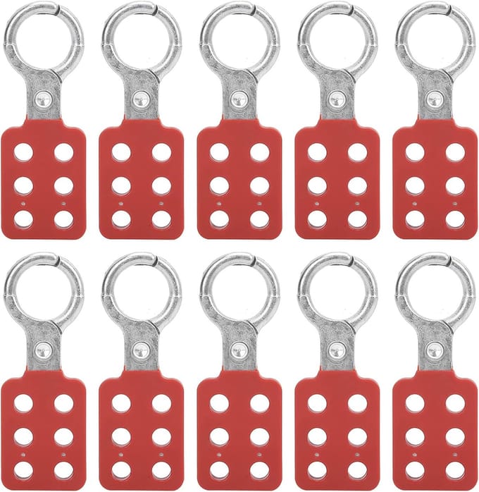 Lockout Hasp - Veiligheidshasp Sluiting - Onderhoud Beveiligen - 6-Gats Ontwerp - 25mm Diameter - Rood
