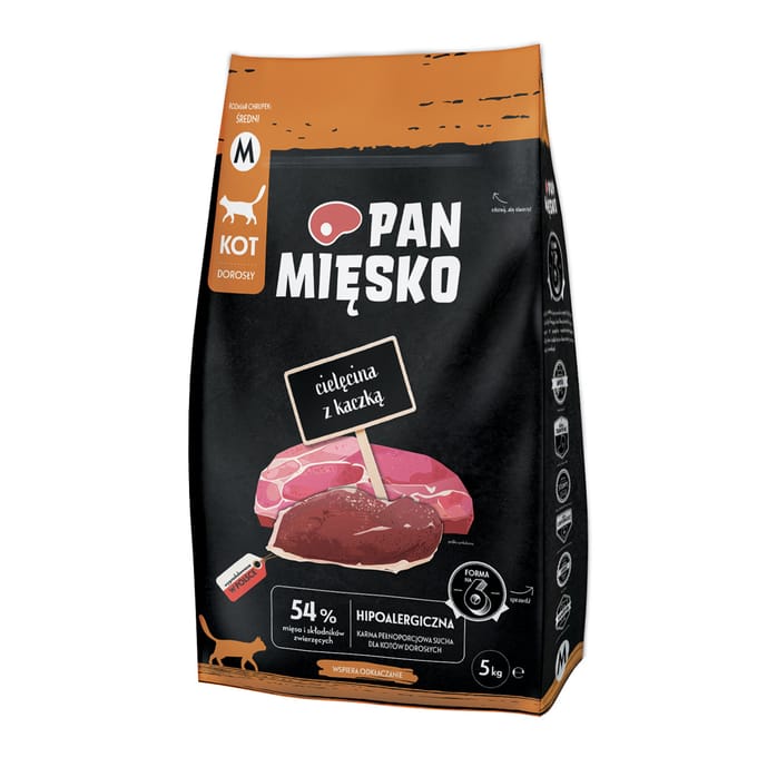 Dubbelpak: 2x5kg Pan Mięsko Kalfsvlees met eend medium droog kattenvoer