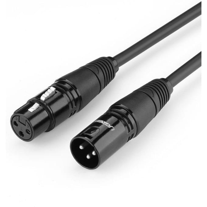 UGREEN AV130 Audio Cable XLR (female) - XLR (male) for Microphone / Amplifier - 2m - Black